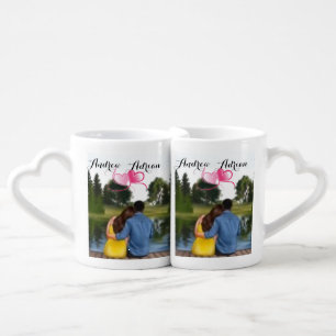 Personalized couple Valentine's day Coffee Mug Set