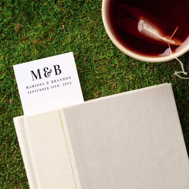 Personalized Couple Wedding Monogram Initials Bookmarks (Closed Book)