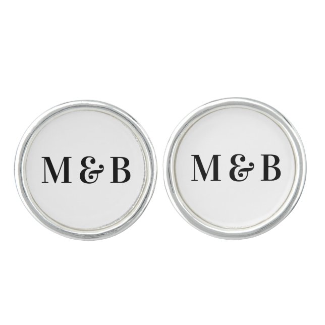 Personalized Couple Wedding Monogram Initials Cufflinks (Front)
