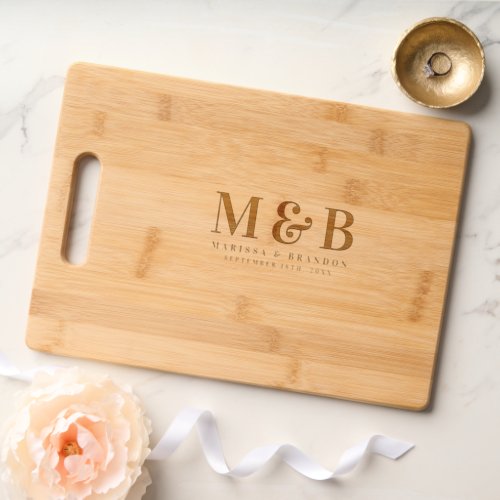 Personalized Couple Wedding Monogram Initials Cutting Board
