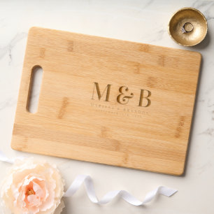Personalized Couple Wedding Monogram Initials Engraved Cutting Board