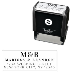 Personalized Couple Wedding Monogram Initials Self-inking Stamp