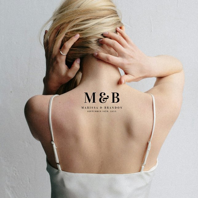 Personalized Couple Wedding Monogram Initials Temporary Tattoos (Personalized Couple Wedding Monogram Initials Temporary Tattoos)