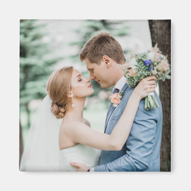 Personalized Couple Wedding Photo Custom Magnet (Front)