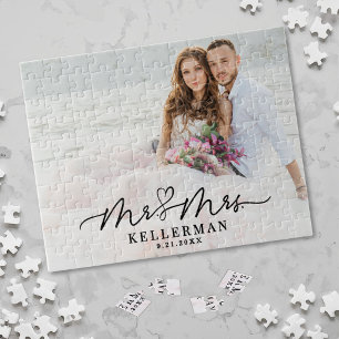 Personalized Couple Wedding Photo Jigsaw Puzzle