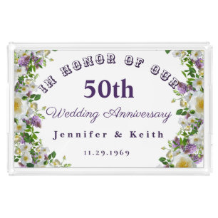 Personalized Couples 50th Wedding Anniversary Acrylic Tray