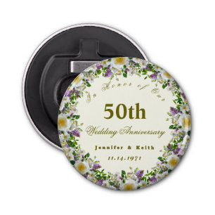 Personalized Couples 50th Wedding Anniversary Bottle Opener