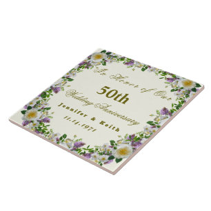 Personalized Couples 50th Wedding Anniversary Ceramic Tile