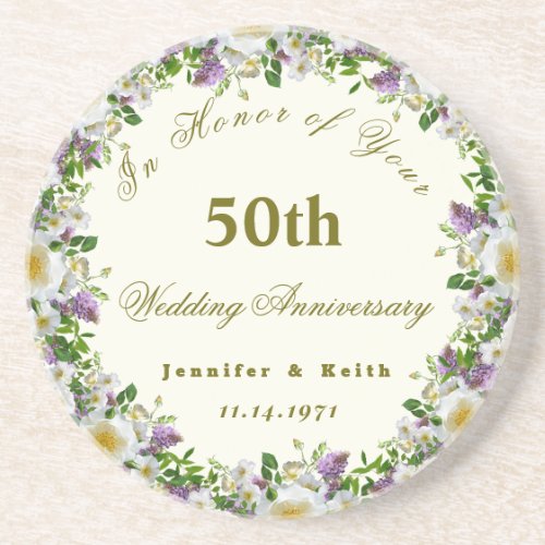 Personalized Couples 50th Wedding Anniversary  Coaster