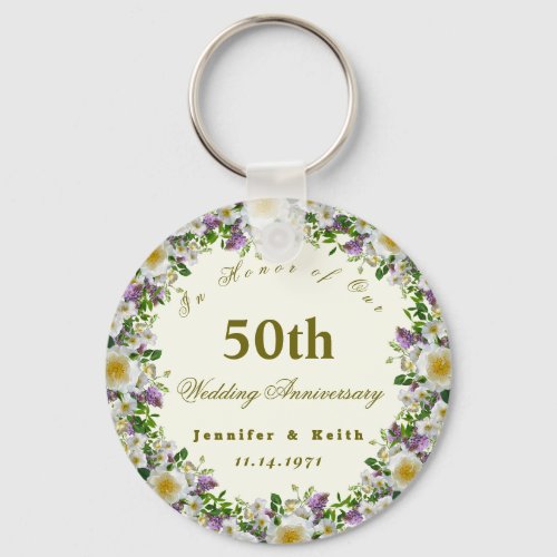 Personalized Couples 50th Wedding Anniversary      Keychain