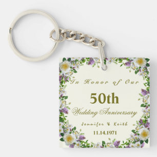 Personalized Couples 50th Wedding Anniversary      Keychain