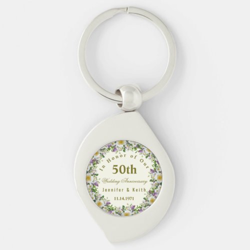 Personalized Couples 50th Wedding Anniversary    Keychain