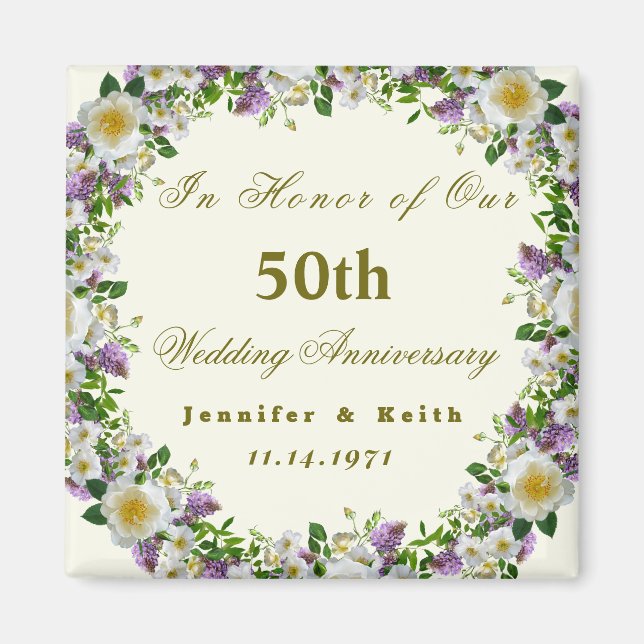 Personalized Couples 50th Wedding Anniversary      Magnet (Front)