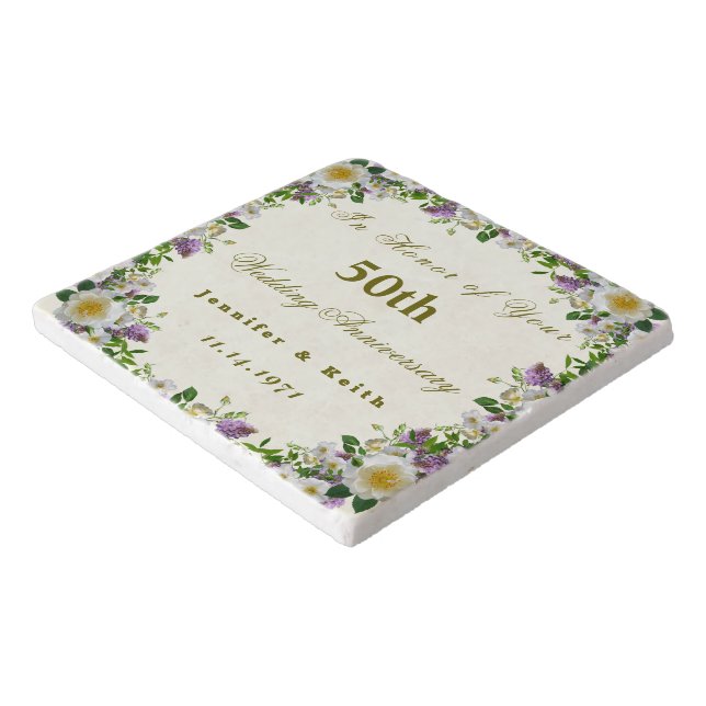 Personalized Couples 50th Wedding Anniversary    Trivet (Corner)