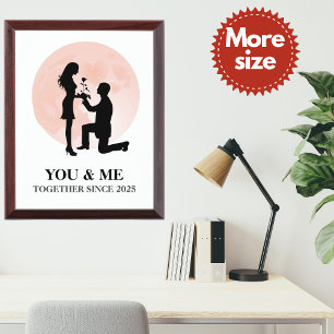 Personalized Couples Anniversary Print Valentine Award Plaque