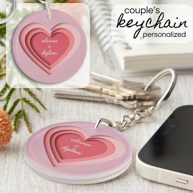 Personalized Couple's Heart Keychain (Creator Uploaded)