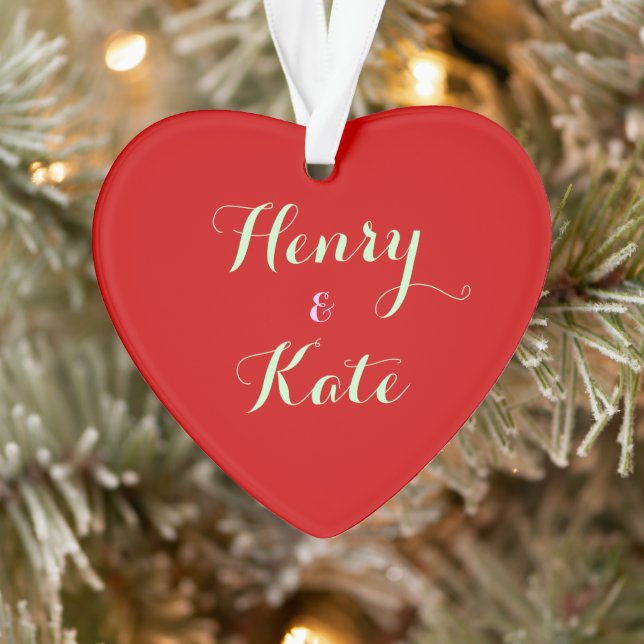 Personalized Couples Heart Ornament Acrylic (Tree)