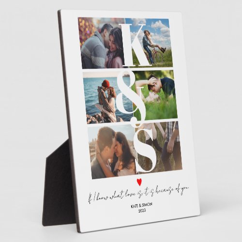 Personalized Couples Initial Photo Collage Custom Plaque