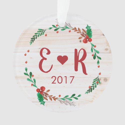 Personalized Couples Initials Acrylic Ornament