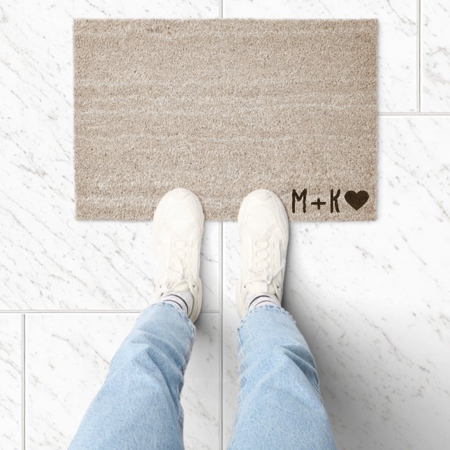Personalized Couple's Initials Family Wedding Gift Fiber Doormat (Insitu)