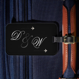 Personalized couple's initials travel luggage tag