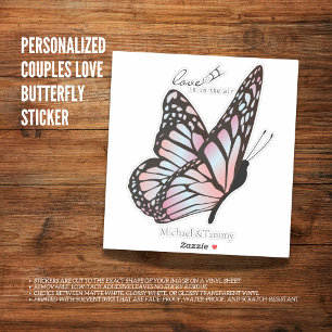 Personalized Couples Love Butterfly Sticker