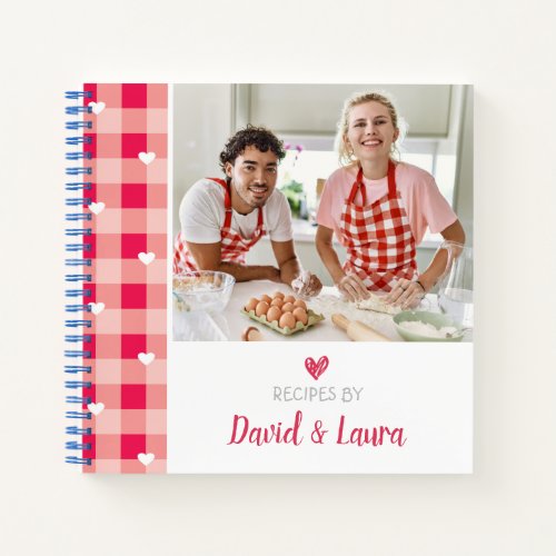 Personalized Couples Memory Cookbook Add Photo Notebook