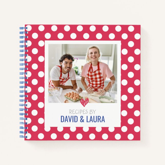Personalized Couple's Memory Cookbook (Add Photo)  Notebook (Front)