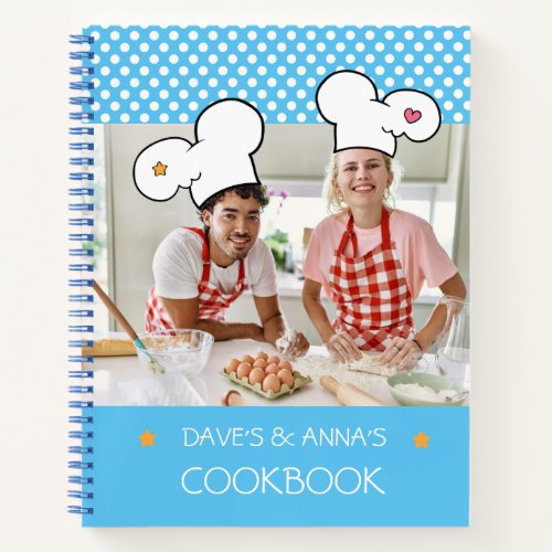 Personalized Couples Memory Cookbook Add Photo  Notebook