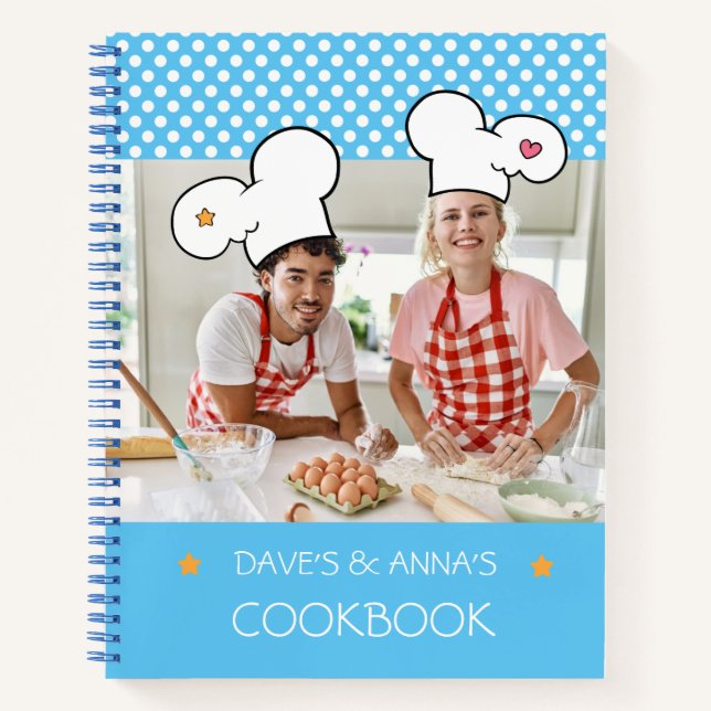 Personalized Couple's Memory Cookbook (Add Photo)  Notebook (Front)