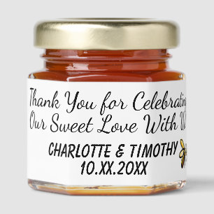 Personalized Couples Mini Honey Jar Wedding Guest Favors