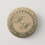Personalized Couples Monogram Gift Button at Zazzle