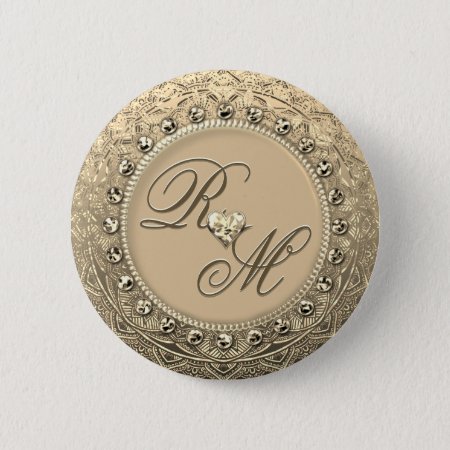 Personalized Couples Monogram Gift Button