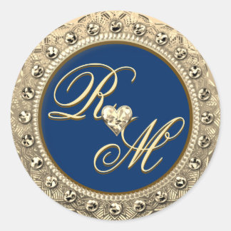 Personalized Couples Monogram Gold Seal