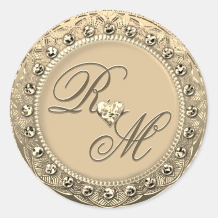 Personalized Couples Monogram Gold Seal