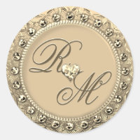 Personalized Couples Monogram Gold Seal