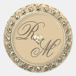 Personalized Couples Monogram Gold Seal