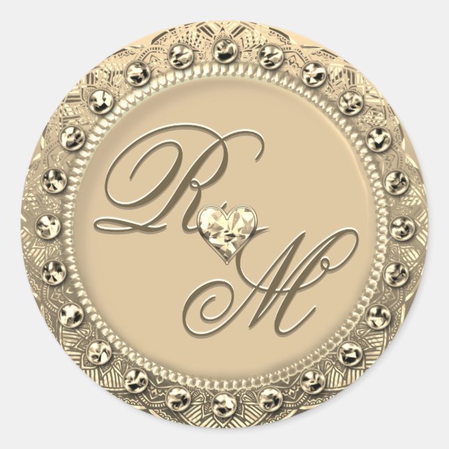 Personalized Couples Monogram Gold Seal (Front)