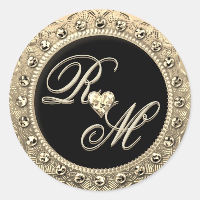 Personalized Couples Monogram Gold Seal (Front)