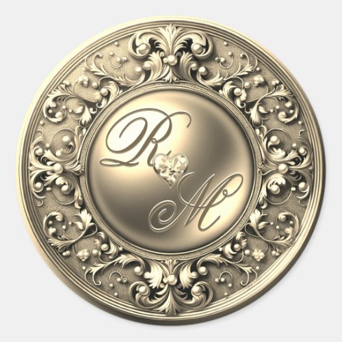 Personalized Couples Monogram Gold Seal