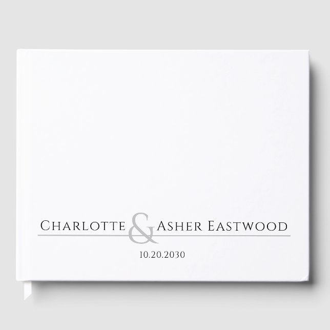 Personalized Couples Name Monogram Guest Book (Front)