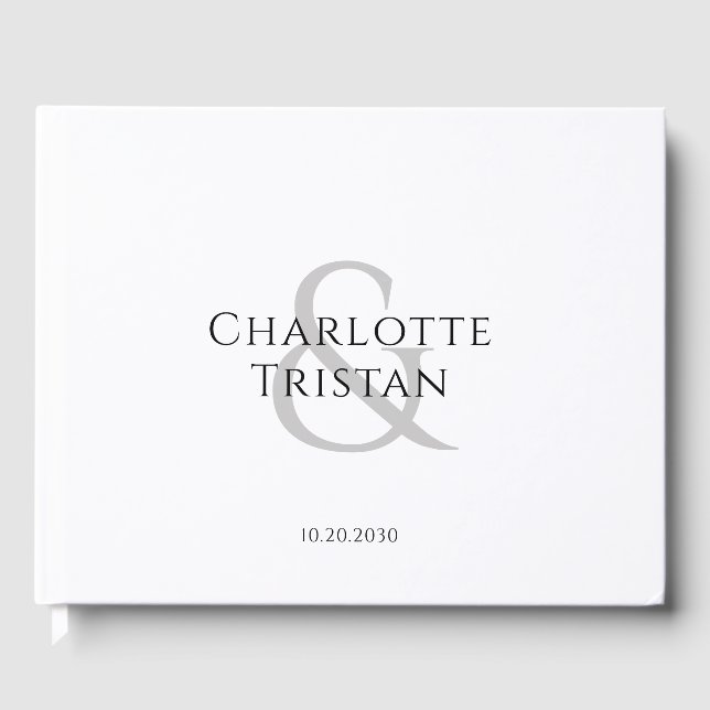 Personalized Couples Name Monogram Wedding Guest Book (Front)