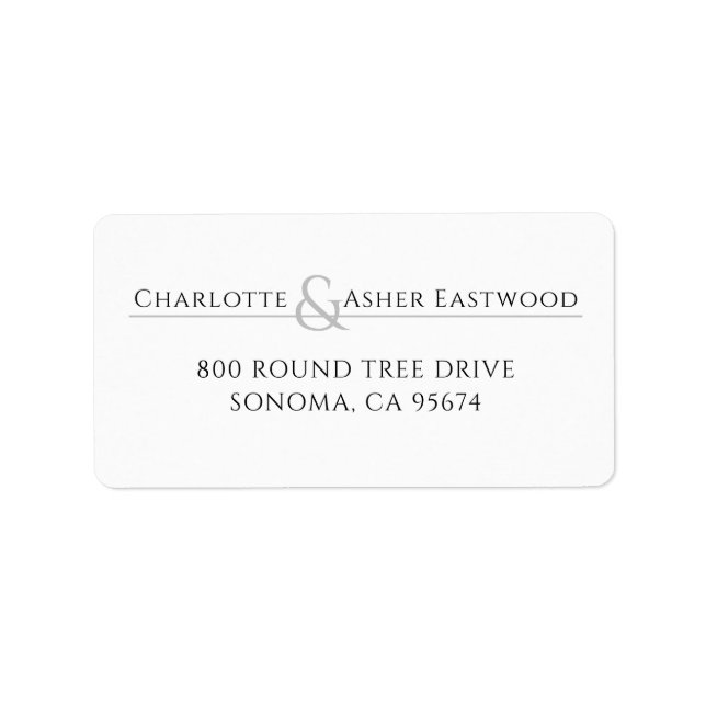 Personalized Couples Name Return Address Label (Front)