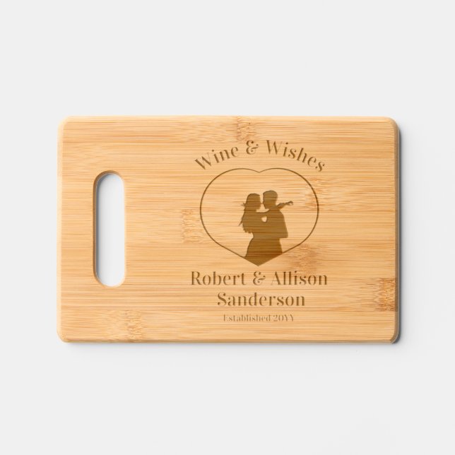  Personalized Couples Names  Engraved Cutting Board (Front)