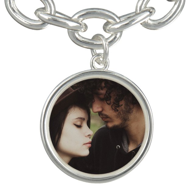 Personalized Couple's Photo  Charm Bracelet (Design)