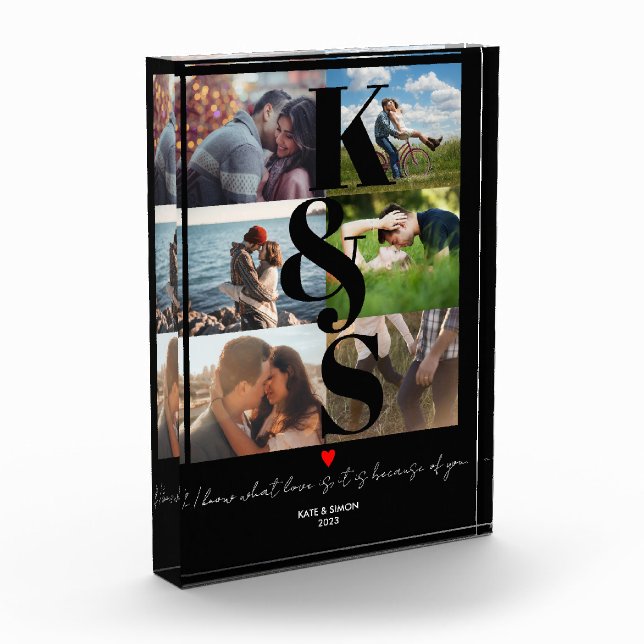 Personalized Couples Photo Custom Quote Love You Block (Left)