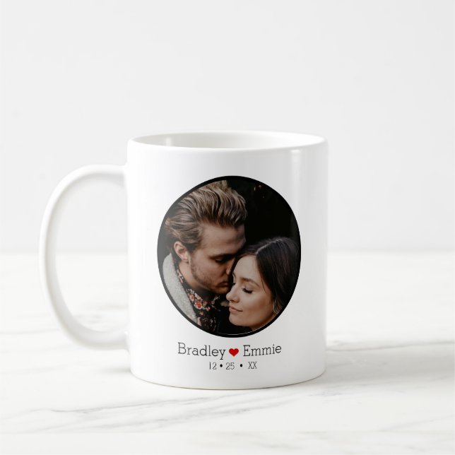 Personalized Couples Photo Name and Date   Coffee Mug (Left)
