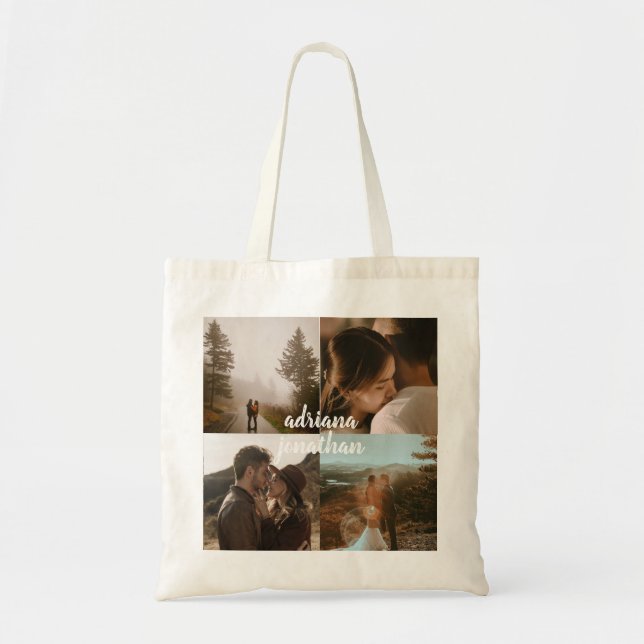 Personalized Couples' Photo Tote Bag  (Front)