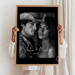 Personalized Couples Poster Print Modern Minimal