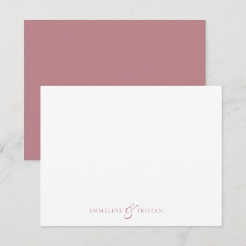 Personalized Couples Stationery Dusty Rose